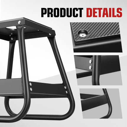 DNA MOTORING Soporte universal para motocicleta de cross Capacidad de 1000 libras Soporte para panel de motocicleta de cross Soporte de caja para mantenimiento de motocicleta de cross resistente Negro TOOLS-00779