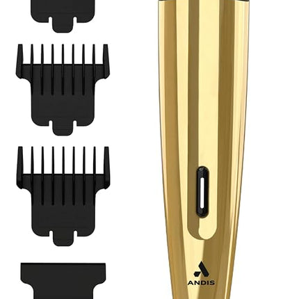 Andis 562442 Insight Slim Cordless High Powered Rotary Motor Hair Trimmer, 9-Piece Kit, Stainless-Steel T-Blade, Lithium-Ion Battery, Travel Lock, Gold