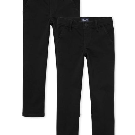 The Children's Place Girls Skinny Chino Pants,Black 2 Pack,6X/7