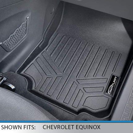 SMARTLINER Tapis de sol sur mesure 2 rangées et tapis de coffre noirs pour Chevrolet Equinox 2018-2019