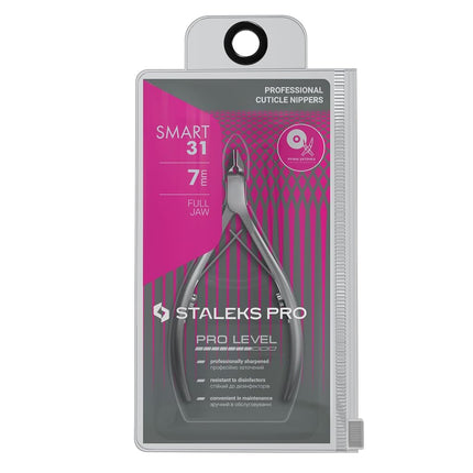 STALEKS PRO Professional Series Cuticle Nippers Smart 31 7mm Manicure Pedicure Tools Salon Home Use Made in EU (NS-31-7)