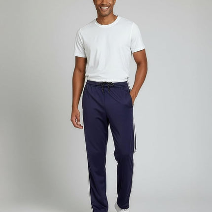 3 Pack Men's Mesh Sweatpants Open Bottom Lounge Workout Track Gym Pants, Set 5, Large