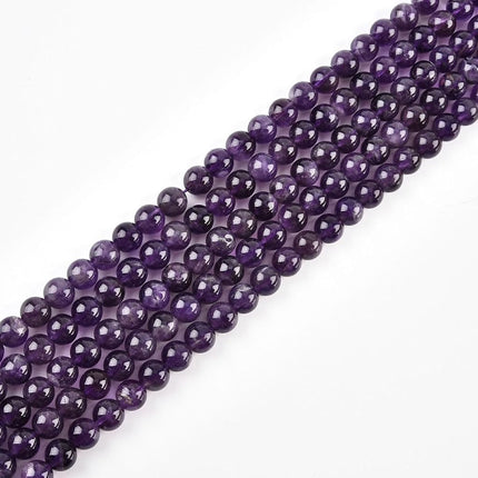 8mm Natural Amethyst Beads Round Gemstone Loose Beads for Jewelry Making (45-48pcs/strand)
