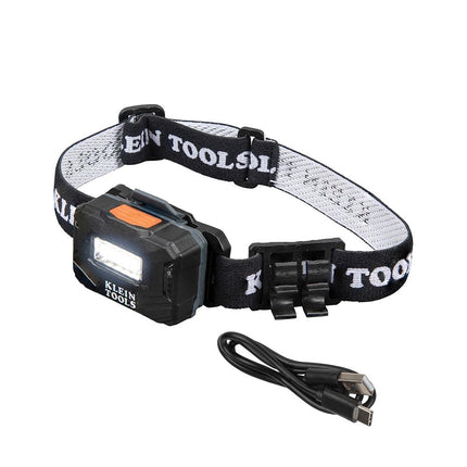 Klein Tools 56049 Rechargeable Headlamp/LED Lights, Adjustable Fabric Strap with Marker/Pencil Holder, 260 Lumens, for Work and Outdoors