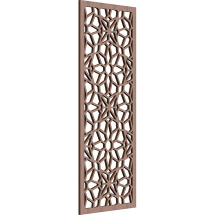 15 3/8"W x 39 3/8"H x 3/8"T Lock Haven Decorative Fretwork Wood Wall Panels, Walnut