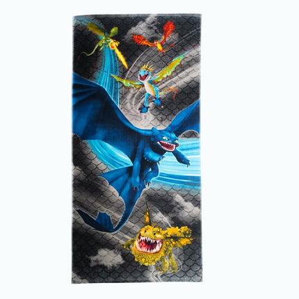 Franco Comment entraîner votre dragon Krokmou serviette de bain/piscine/plage super douce en coton pour enfants, 58 po x 28 po (produit sous licence officielle)