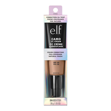 e.l.f. Camo CC Cream, Color Correcting Medium-To-Full Coverage Foundation, Improves Skin Texture & Tone, Vegan & Cruelty-Free, Medium 370 N