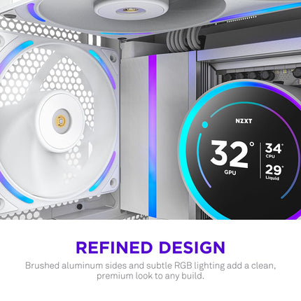 NZXT F120X - 120mm PWM RGB Performance PC Case Fan - White