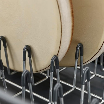 Égouttoir à vaisselle extensible Joseph Joseph Extend en acier avec panier à couverts amovible et bec verseur pivotant - Gris/Acier
