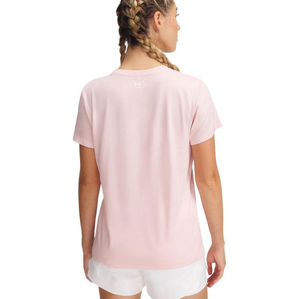 Under Armour Womens Tech Twist V Neck Short Sleeve Prime Pink 10