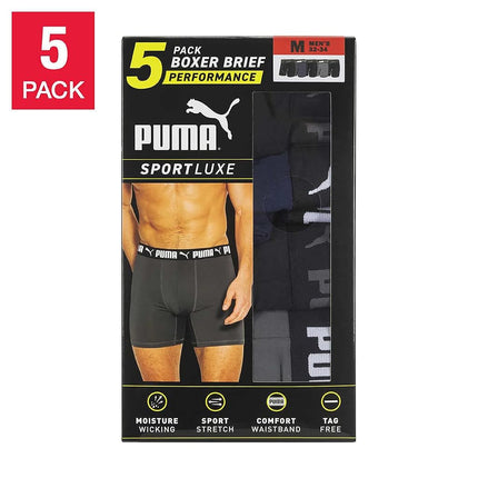 Puma Mens Sport Strech Boxer Briefs, Multicolor, Large US