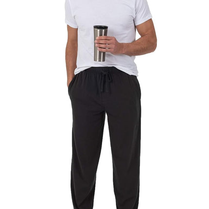Fruit of the Loom Men's Jersey Knit Sleep Pants Extended Sizes (1 & 2 Packs) Pajama Bottoms, Black/Grey (Pack of 2), 6X