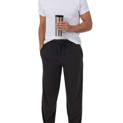 Fruit of the Loom Men's Jersey Knit Sleep Pants Extended Sizes (1 & 2 Packs) Pajama Bottoms, Black/Grey (Pack of 2), 6X