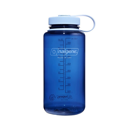 Nalgene Water Bottle - Lightweight Sustain Tritan BPA-Free Shatterproof Bottle for Backpacking, Hiking, Gym, 32 OZ, Wide Mouth, Indigo