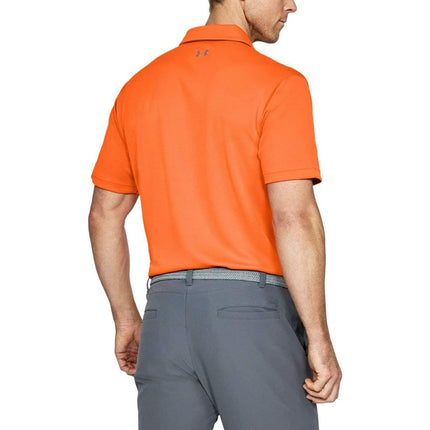 Under Armour Mens Tech Polo Shirt Orange/Graphite 4XL
