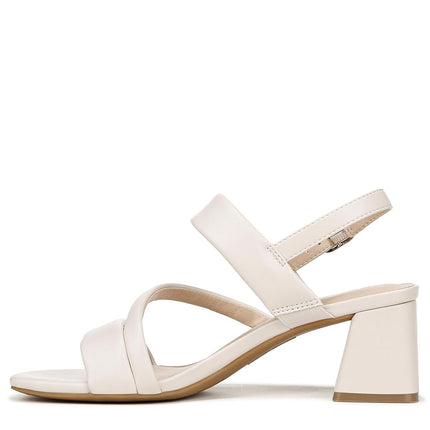 LifeStride Women's Celia Slingback Strappy Dress Sandals Heeled, Bone, 9.5 Wide