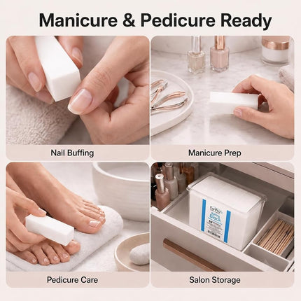 ForPro Professional Collection Buffing Block, Super White, 180/240 Grit, Four-Sided Manicure and Pedicure Nail Buffer, 3.75" L x 1" W x 1" H, 20-Count