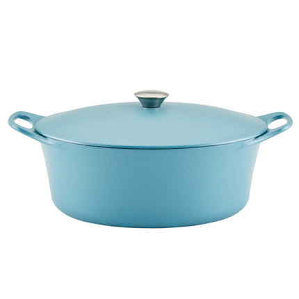 Rachael Ray NITRO Cast Iron Dutch Oven, 6.5 Quart,