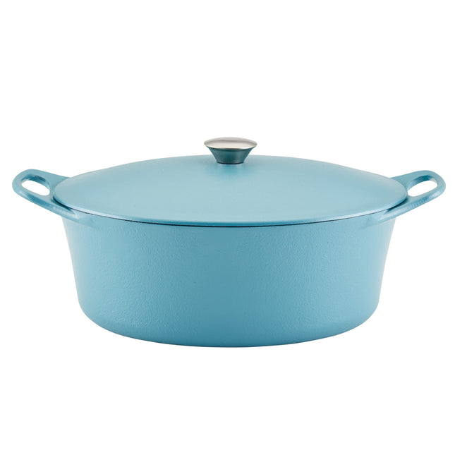 Rachael Ray NITRO Cast Iron Dutch Oven, 6.5 Quart,