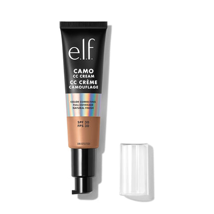 e.l.f. Camo CC Cream, Color Correcting Medium-To-Full Coverage Foundation, Improves Skin Texture & Tone, Vegan & Cruelty-Free, Medium 375 N