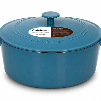 Cuisinart Chef's Classic Enameled Cast Iron Round Covered Casserole (Teal, 7- Quart)