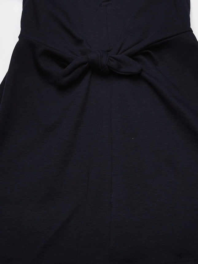 Nautica Girls' School Uniform Short Sleeve Polo Dress, Navy Front Tie, 12-14
