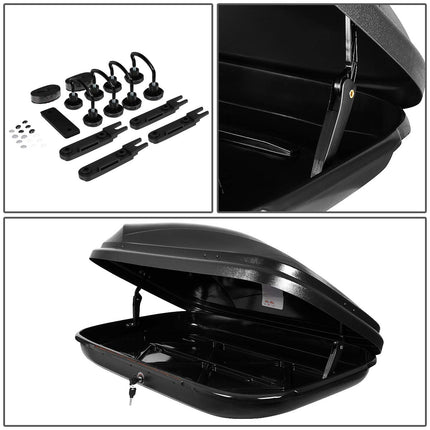 DNA MOTORING PT-ZTL-8166-BK Car Roof Top Mount Travel Storage Box Luggage Carrier w/Lock with Cross Bars Only,Black