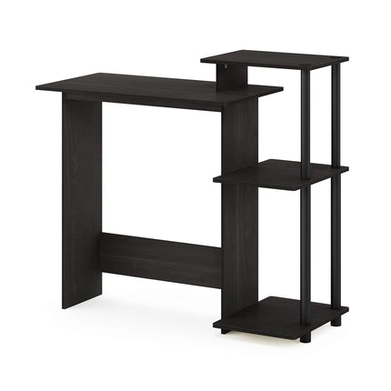 Furinno EFFICIENT Desk, Gaming Desk, with 3 Open Side Shelves, Laptop Notebook Computer Desk,Office Desk for Home Office, Study Room, Dorm, Espresso