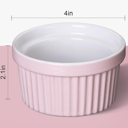 GAOMON Ramequines de 240 ml, juego de 8, cuencos de porcelana para soufflé, ramequines para crème brûlée para hornear, apilables