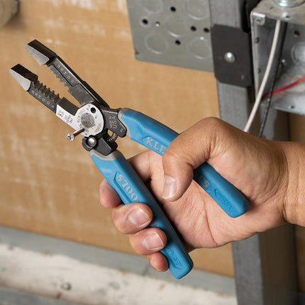 Klein Tools K12035L Klein-Kurve Wire Cutters, Heavy Duty Wire Stripping Tool with Lock, 8-20 AWG, Made in USA