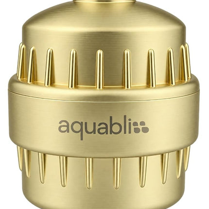 AquaBliss High Output Revitalizing Shower Filter - Reduces Dry Itchy Skin, Dandruff, Eczema, and Dramatically Improves The Condition of Your Skin, Hair and Nails - Matte Gold (SF100-GD)