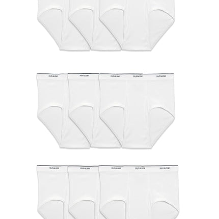 Fruit of the Loom Men's Tag-Free Cotton Briefs, 9 Pack - White, XL