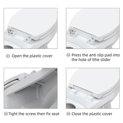 Toilet Seat,Elongated Toilet Seat with Quiet-Close, Quick-Attach Hardware with Grip-Tight Bumpers, Quick-Release Design,Slow-Close Toilet Seat, Full Flat White