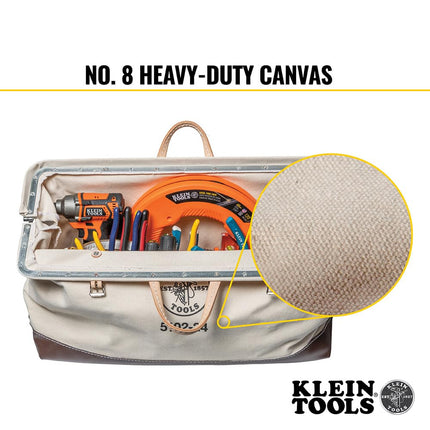 Klein Tools 5102-24 Heavy Duty Tool Bag, 61 cm Canvas Tool Bag for Tool Storage