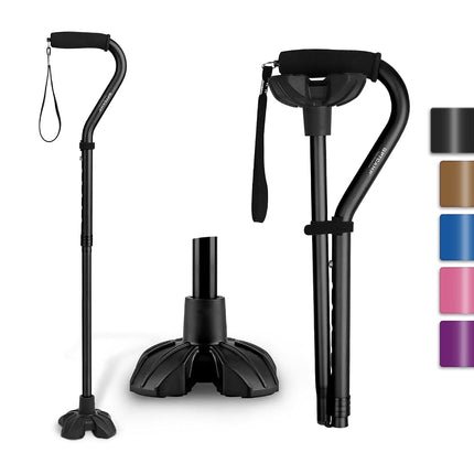 GPTCAMP Walking Cane Quad Base Self Standing 300lb