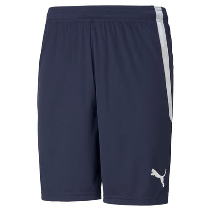 PUMA Men's 8" Teamliga Shorts, Small, Peacoat Whit