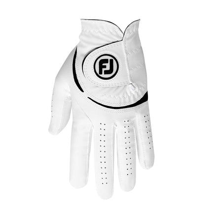 Guante de golf FootJoy WeatherSof para hombre, blanco, talla L, para usar en la mano izquierda