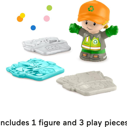 Fisher-Price Little People Toddler Musical Toy Recycling Truck Garbage Truck with Figure for Role Play 1+ Years