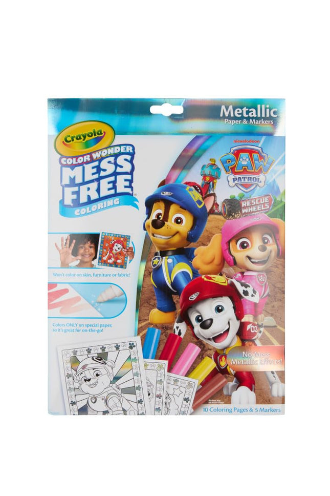 Crayola PAW Patrol Color Wonder Mess Free Coloring Set, Metallic Markers & Paper, PAW Patrol Toys, Toddler Coloring Kit, Travel Activity, Gift for Kids, 3+