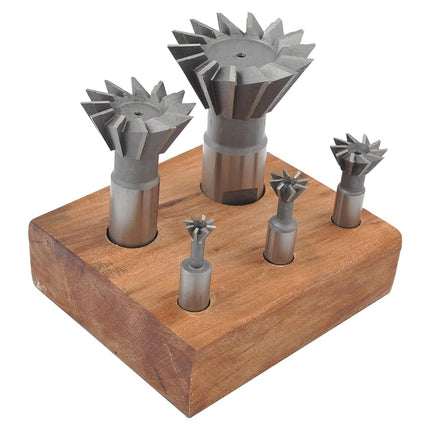 HHIP 2006-0205 5 Piece HSS Dovetail Cutter Set, 3/8-1-7/8 Inch