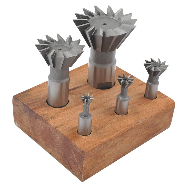 HHIP 2006-0205 5 Piece HSS Dovetail Cutter Set, 3/