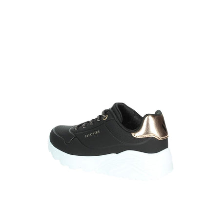 Skechers Girls' UNO Lite Trainer, Black/White, 12.5 UK Child