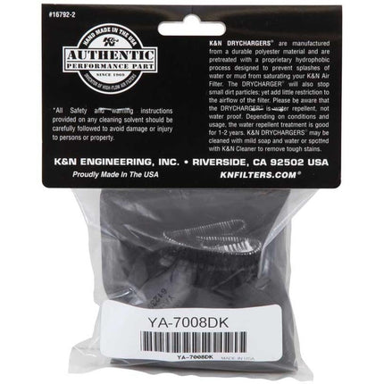 K&N Filters YA-7008DK Motorcycle Air Filter Wrap