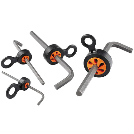 Hand Tool Attachment Slips, Easy Slide On Design, Connects to Tool Lanyards, Squids 3740, Variety Pack, 4-Pack,Black & Orange