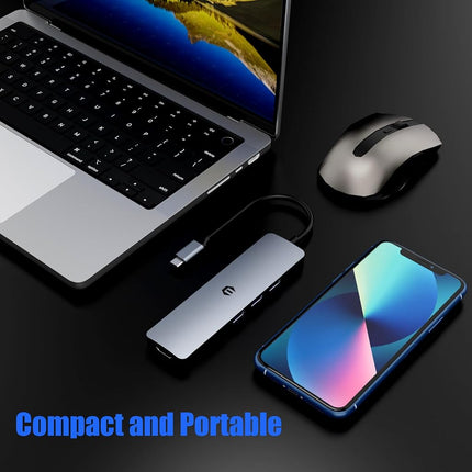 SUTOUG Computer Dock, Estación de Acoplamiento, Hub USB C 6 en 1 con Salida HDMI 4K, Lector de Tarjetas SDTF, USB 3.0 de hasta 5 Gbps, Compatible con Portátiles y Otros Dispositivos Tipo C