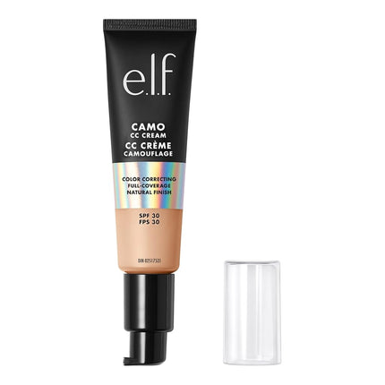 e.l.f. Camo CC Cream, Color Correcting Medium-To-Full Coverage Foundation, Improves Skin Texture & Tone, Vegan & Cruelty-Free, Light 210 N