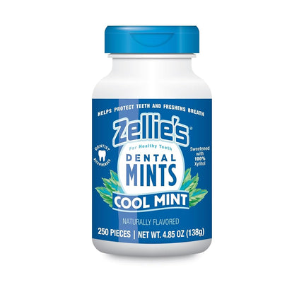 Zellies Xylitol Sugar Free Cool Mint Breath Mints | Non-Gmo, Low-Calorie, Gluten Free, Vegan & Kosher Mints (250 Count - Pack Of 1)