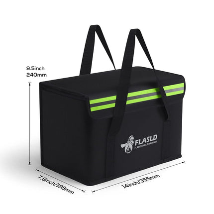 FLASLD Large Fireproof Lipo Bag for Lithium Battery Storage and Charging, 14 x 7.8 x 9.5in Waterproof Box for Documents and Valuables