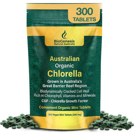 Biogenesis Organic Chlorella Mini Tablets – 300 Co