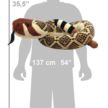 Wild Republic 16754 - Schlangesss, Plush Rattlesnake, 137 cm, brown, Western Diamondback
